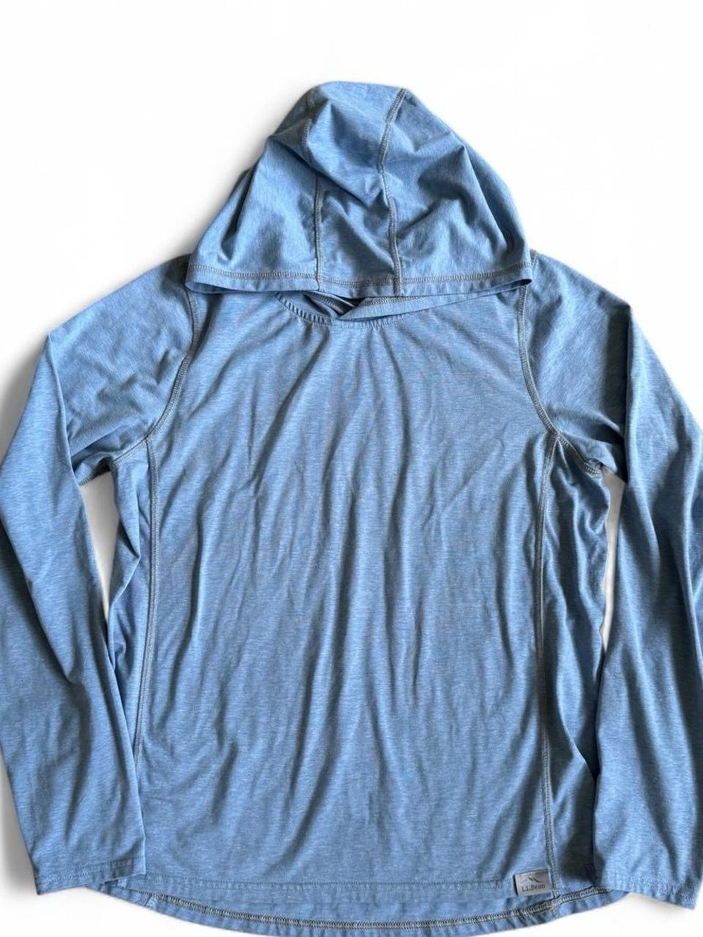 L.L. Bean Light Blue Hooded Long-Sleeve Top